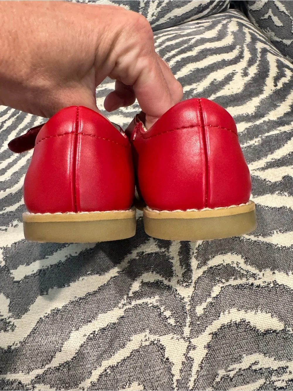 Girls Leather Footmates Size 10.5 Apple Red Allie Mary Jane Shoes